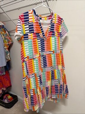 THML Multicolor Block-Stripe Casual Tunic Dress